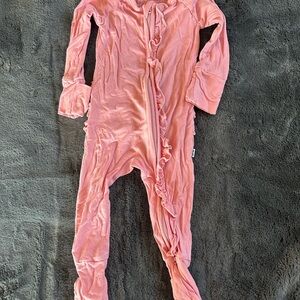 Little Sleepies Pink Ruffle Zippy 0-3 mos